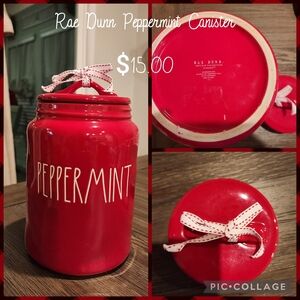 Rae Dunn Peppermint Canister